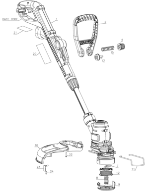 Default Diagram and Parts List for ST8600 Type 1 Black and Decker Trimmer